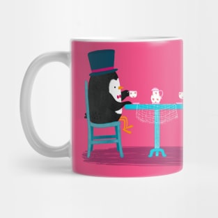 Two Penguins drinking tea on a date Mug